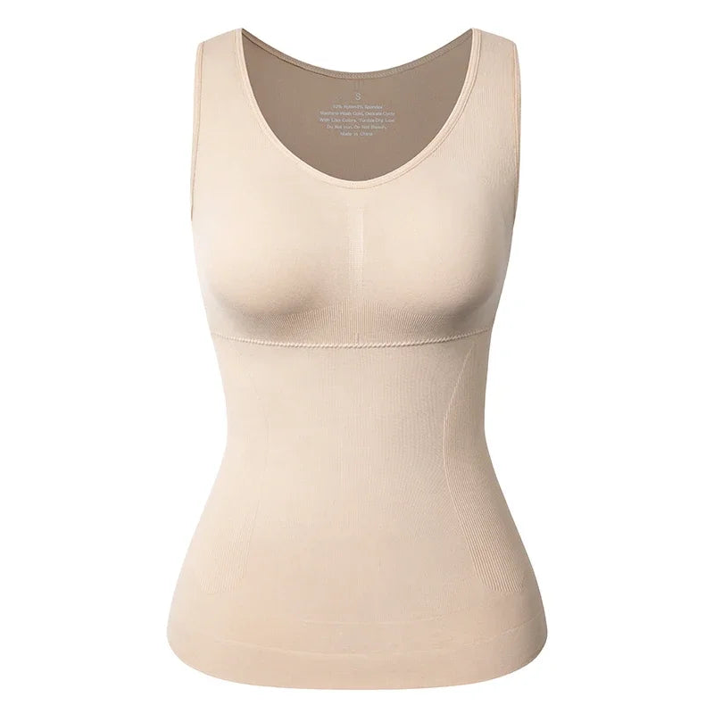 Tank Tops Camisole with Built in Padded Bra Vest Cami Shelf Bra Women Casual Wide Strap Tank Top with Built in Removable Bra