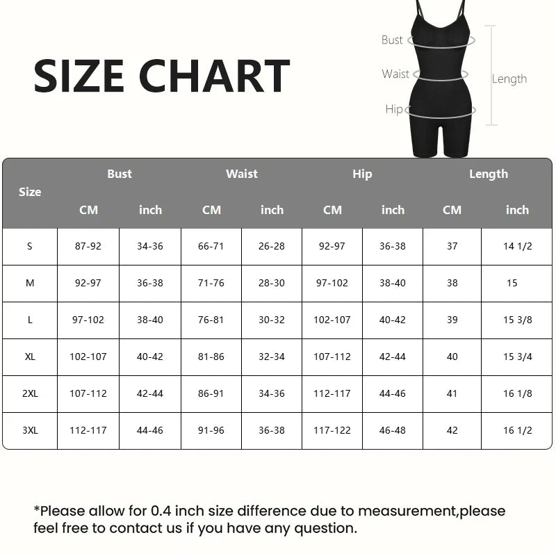 Seamless Tank Bodysuit Shapewear – Full-Body Slimming with Tummy Control, Anti-Chafing Shorts & Butt Lifter Waist Trainer
