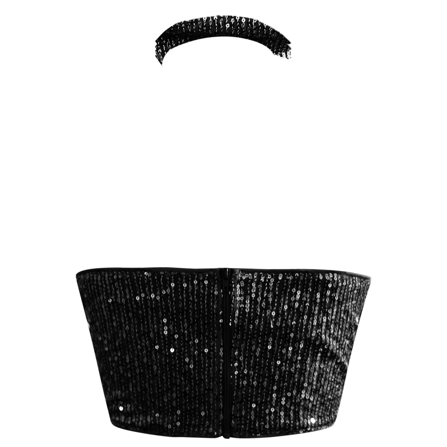 Summer Women'S Tanks Women Fashion Solid Sequin Hanging Neck Vest Round Neck Tank Vest Shirt Crop Top Tanques De Mujer