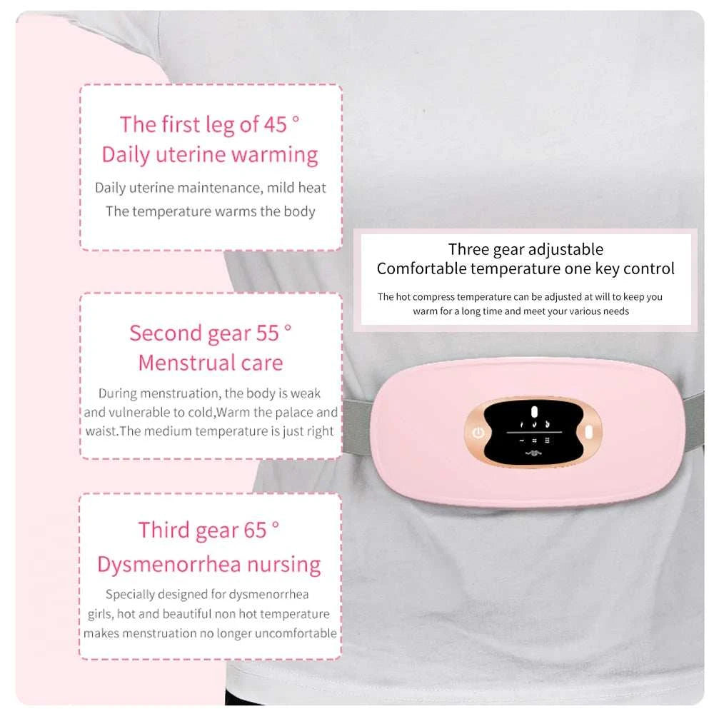 Electric Heating Waist Massage Belt Abdominal Menstrual Heating Pad Belly Warm Palace Belt for Period Cramp Relief