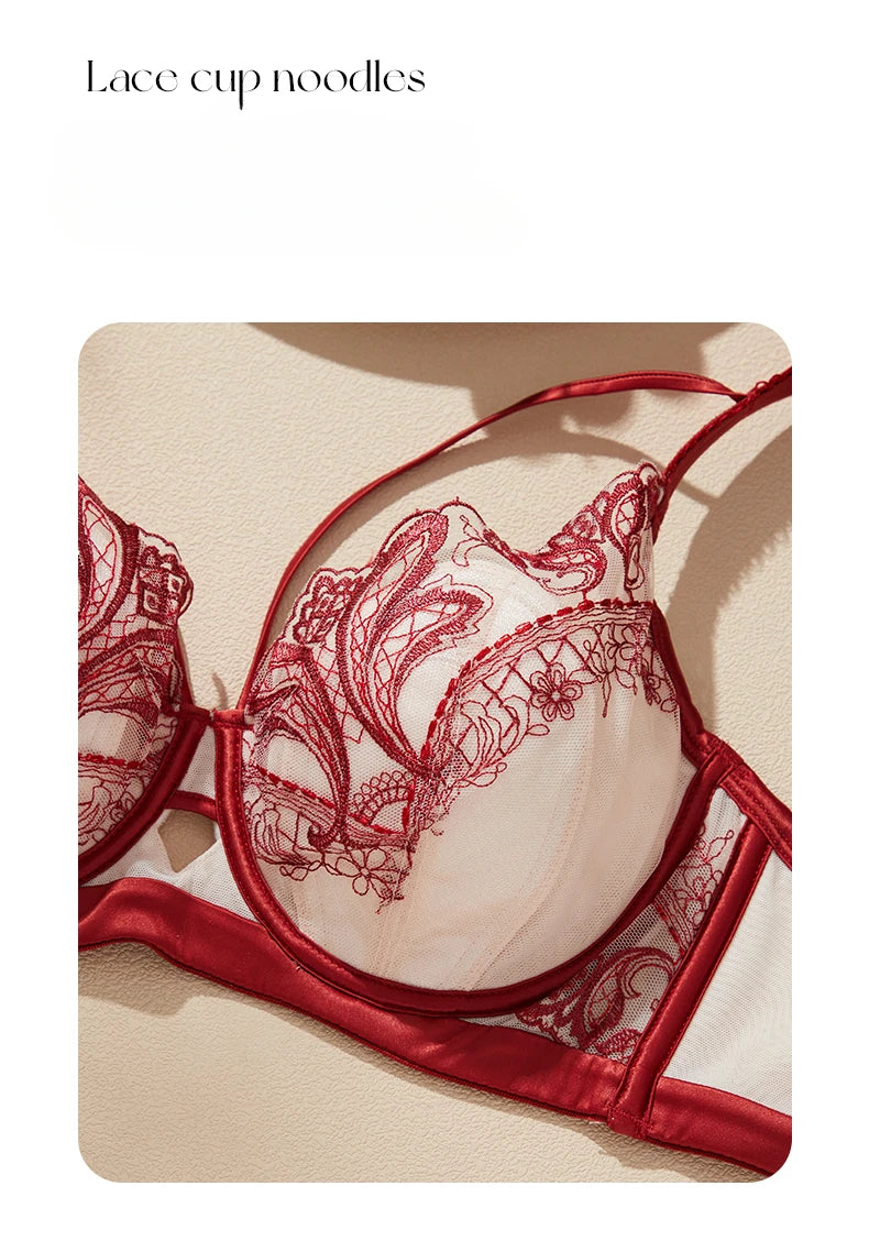 Embroidery Lace Unlined Anti-Sagging Summer Bra – Sexy Women’s Underwear (FW6043)