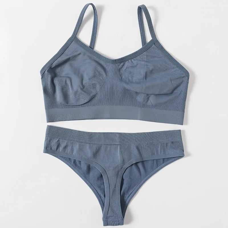 Seamless Ribbed Wireless Bralette Tank – Unlined Stretch Crop Top