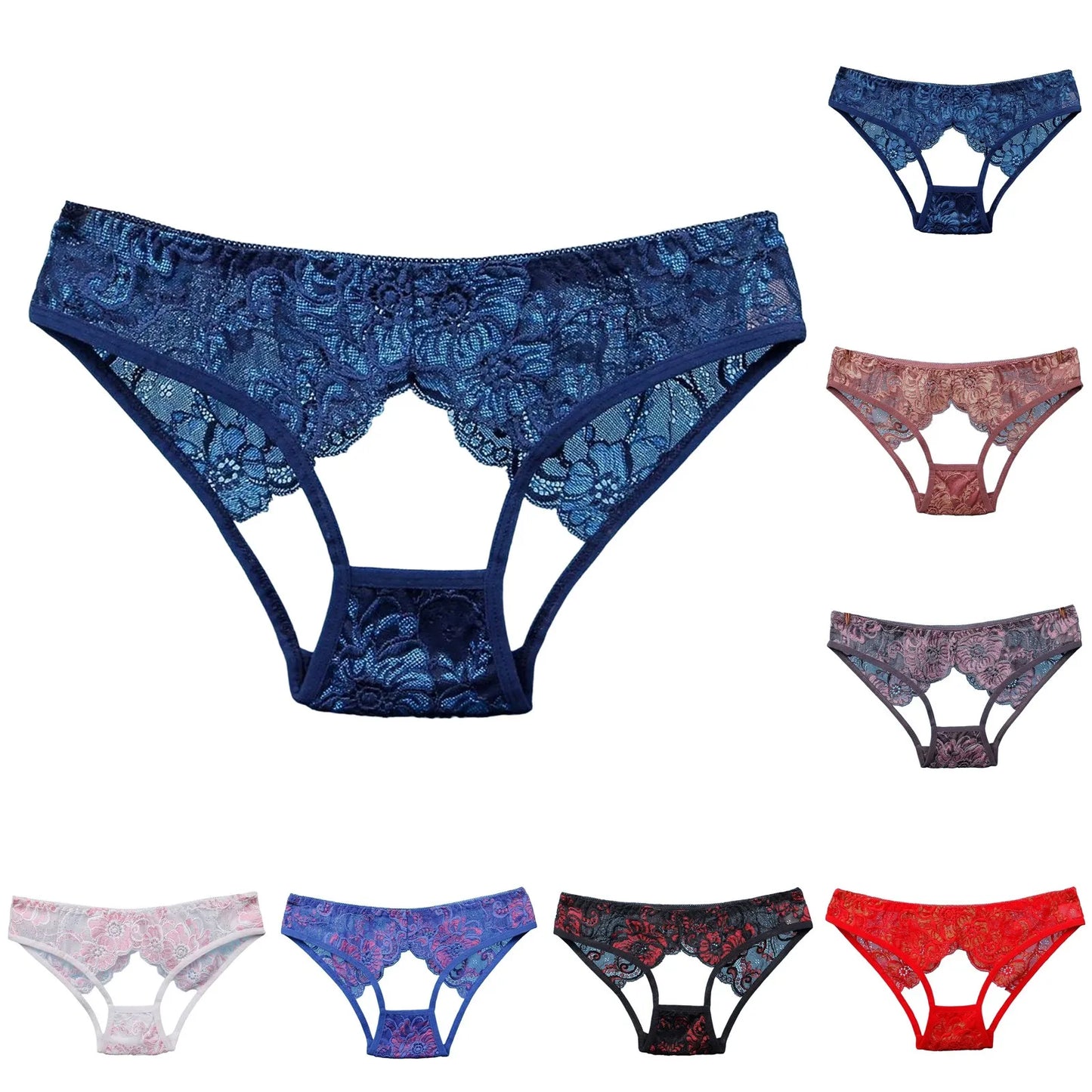 Sexy Hollow Out Underwear For Women Lace Low Waist Hipster Female Floral Embroidered Panties Underpants Sheer Thin Briefs