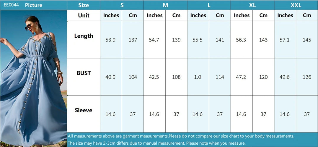 Diamond-Embellished Cold-Shoulder V-Neck Summer Kaftan Abaya – Luxury Evening Party & Eid Gown