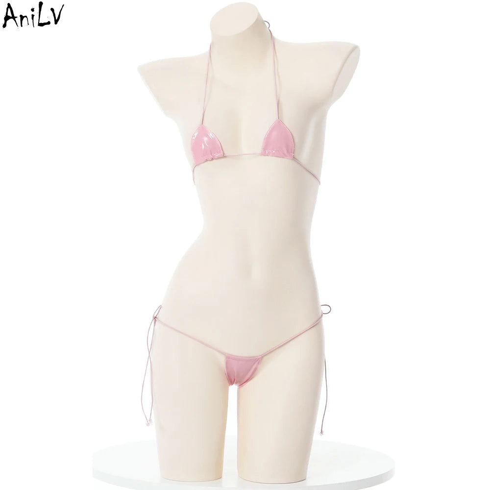 AniLV Kawaii Temptation Mini Bikini Set – Summer Beach Lingerie-Inspired Swimwear