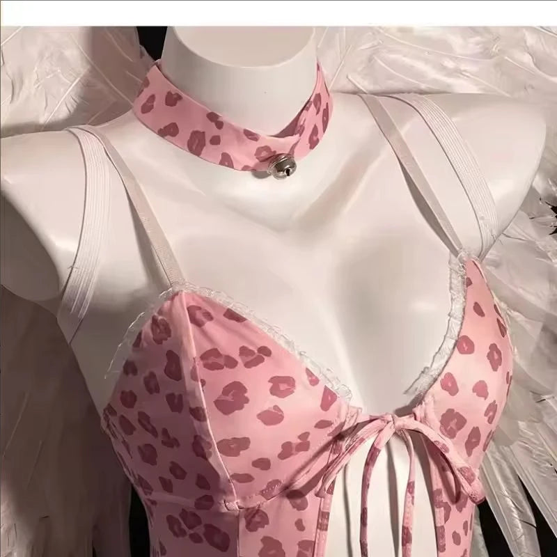 Sexy Bodysuit Women Pajama Pink Bunny Girl Set Cosplay Maid Costume Sexy Lingerie Women Underwear Sleepwear Female Lingerie