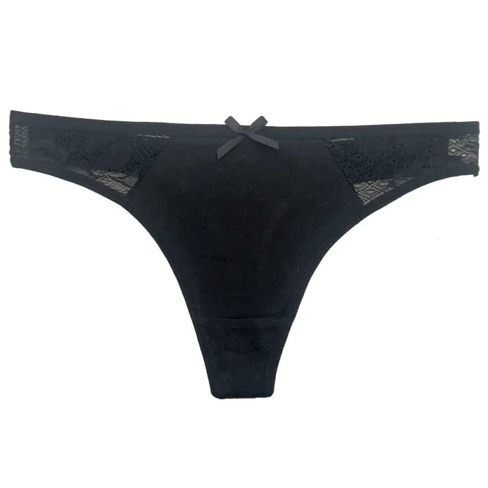 5 PCS/Set Cotton Thong Women Underwear Sexy Lace Panties Female Underpants Solid Color Panties Lingerie Low-Rise G-string