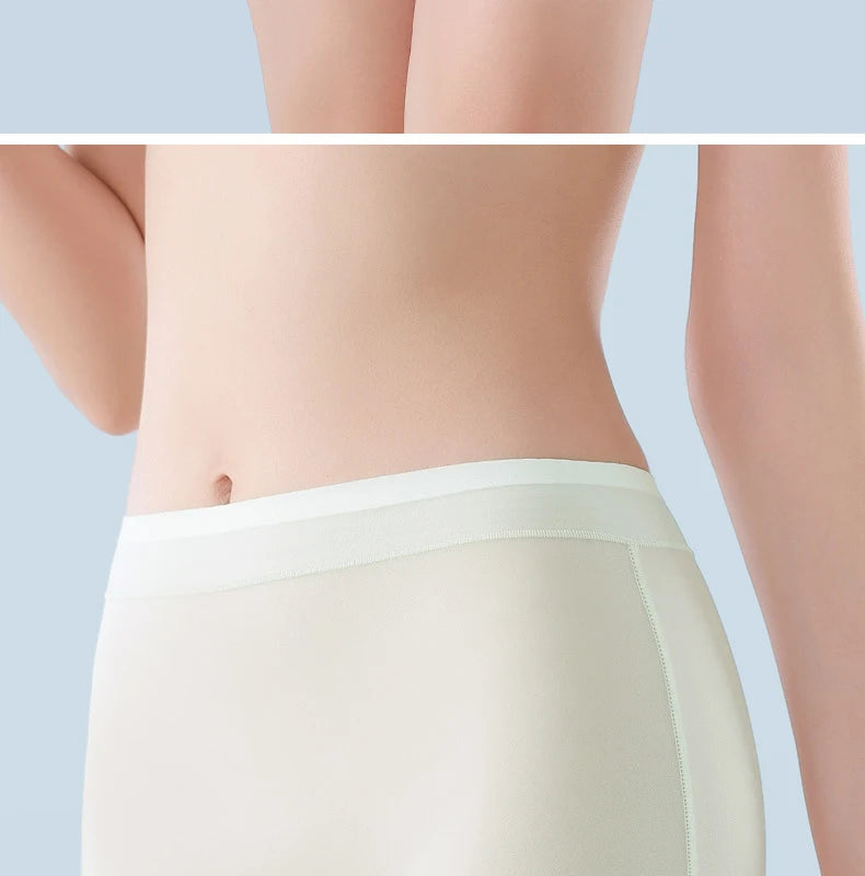 3PCS Ice Silk Ultra-Thin High Waist Boxer Briefs – Seamless Quick-Drying Plus Size Panties for Women