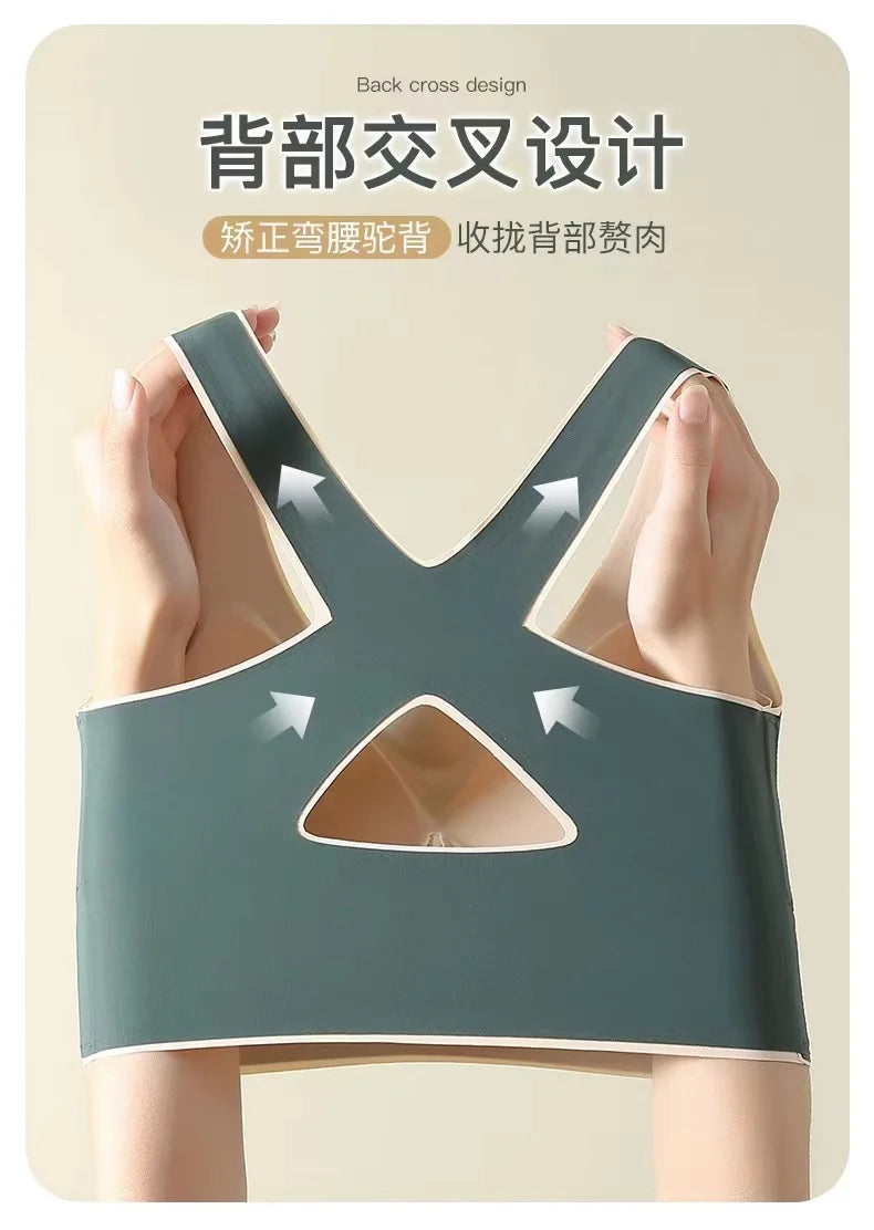 Plus-Size Front-Closure Seamless Wireless Sports Bra – Adjustable Thin Cup with Gathered Beautiful Back Support