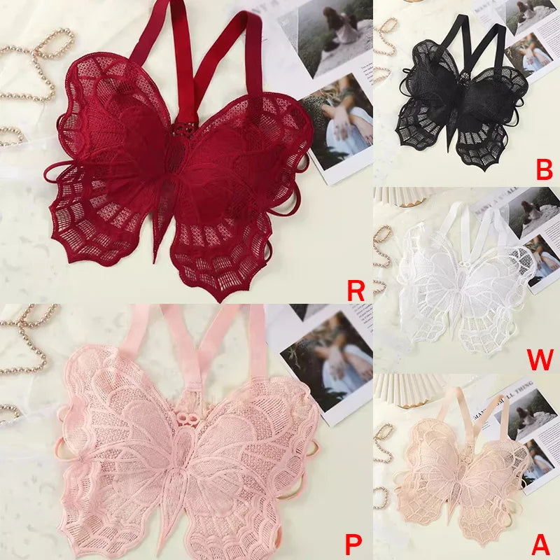 Summer Lace Butterfly Slim Sexy Exposed Navel Padded Camisole TankTop