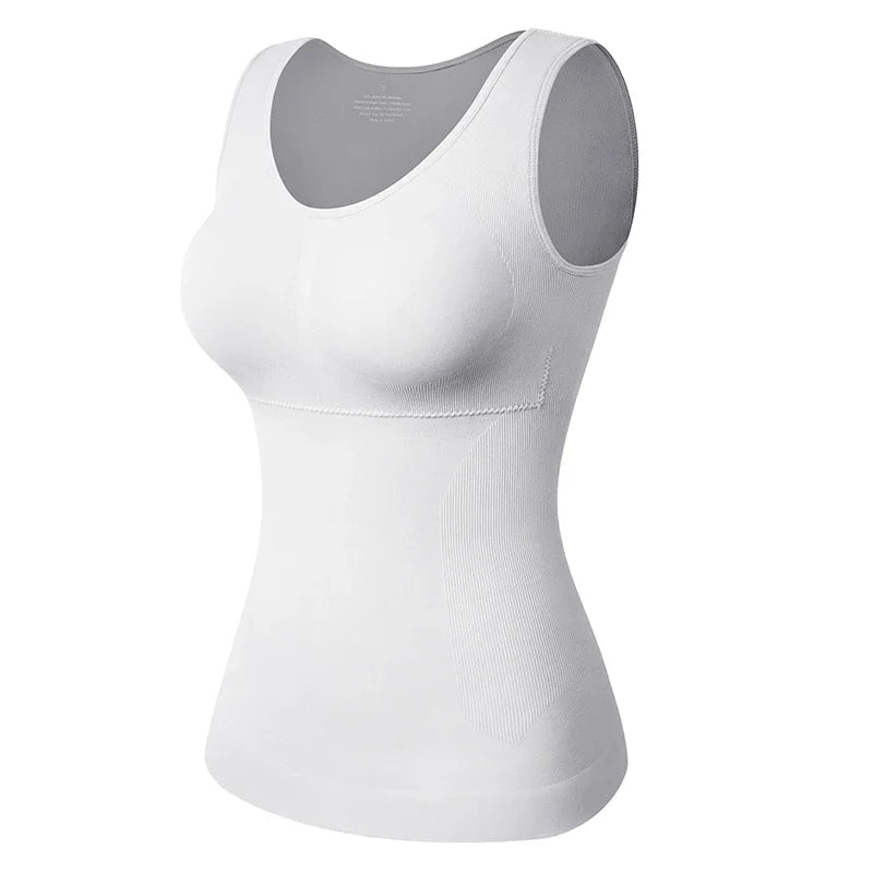 Tank Tops Camisole with Built in Padded Bra Vest Cami Shelf Bra Women Casual Wide Strap Tank Top with Built in Removable Bra