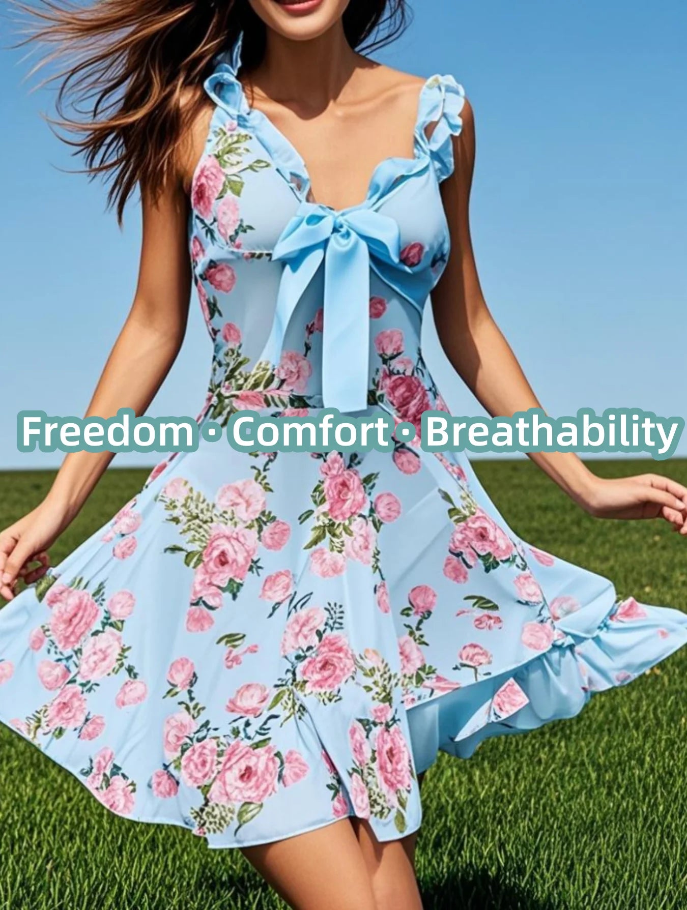 Floral-Print Satin & Lace V-Neck Cami & Shorts Two-Piece Set – Breathable Sexy Sleep & Beachwear