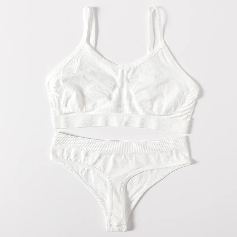 Seamless Ribbed Wireless Bralette Tank – Unlined Stretch Crop Top