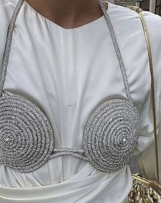 Stonefans Sexy Rhinestone Body Chain Bra Harness Lingerie for Women Festival Accessories Crystal Bikini Bra Underwear Jewelry