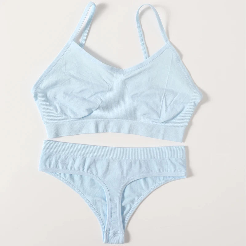 Seamless Ribbed Wireless Bralette Tank – Unlined Stretch Crop Top