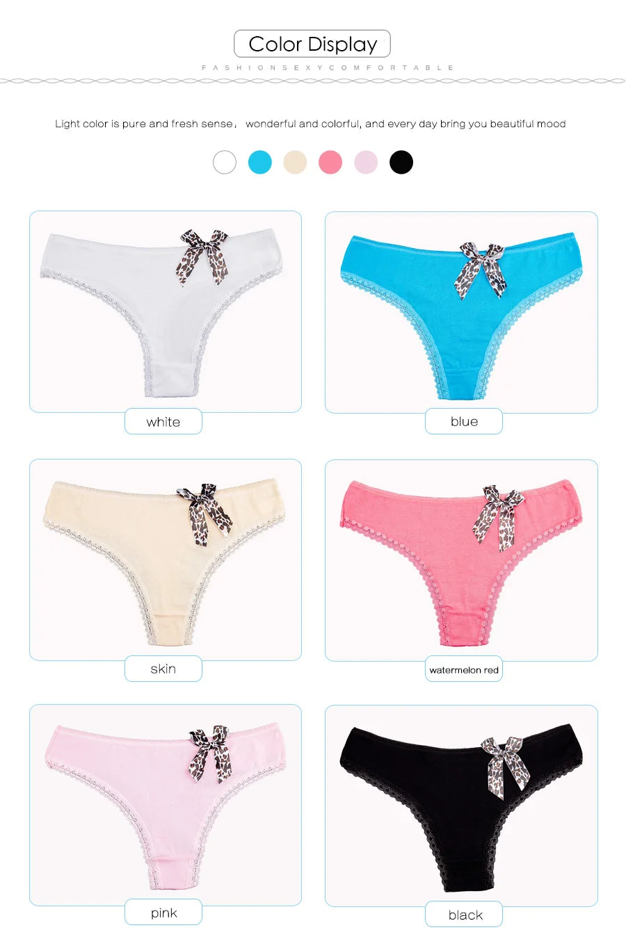 Sexy G-String Cotton Panties for Women Thong T Back Female Underwear Lingerie Briefs Bikini Low Waist Transparent 5 Pcs/set