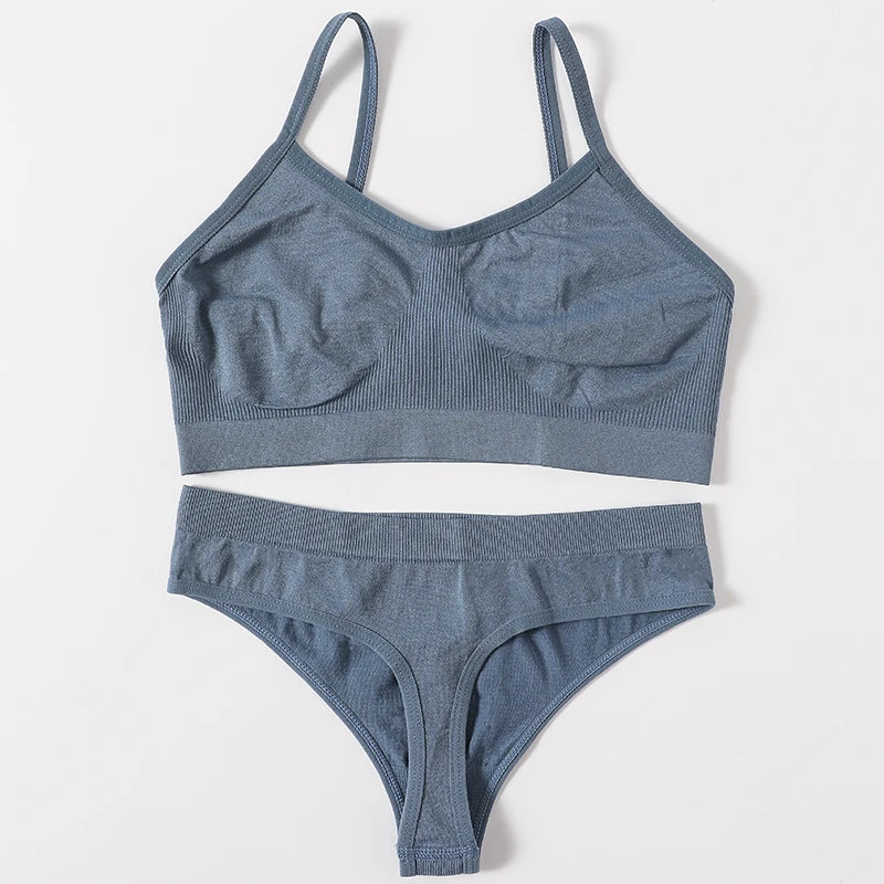 Seamless Ribbed Wireless Bralette Tank – Unlined Stretch Crop Top