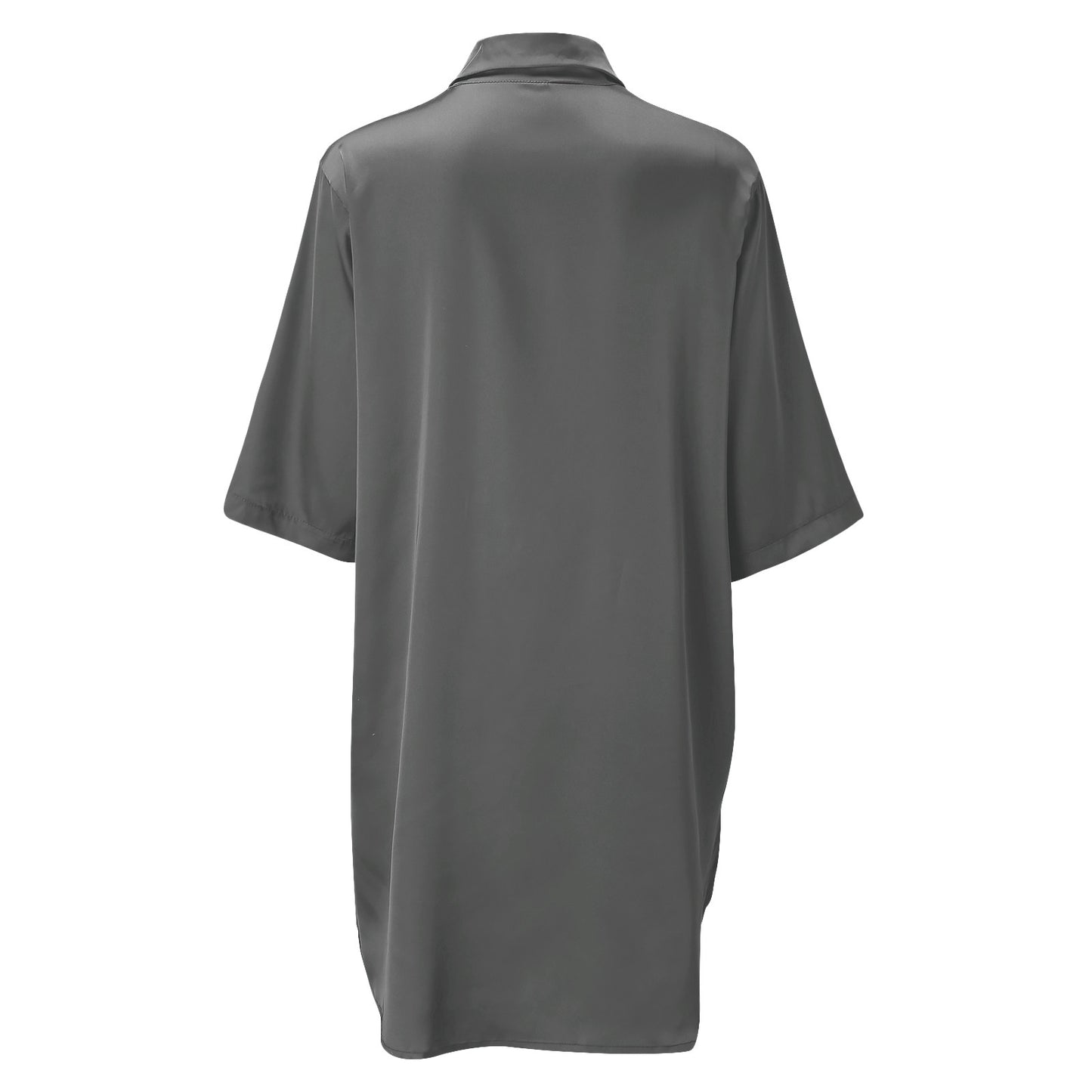 Plus Size Sexy Satin Sleepwear Women Ladies Night Dress Lingerie Nighties V-neck Button Sleep Tops Shirts Loose Nightgown Pijama