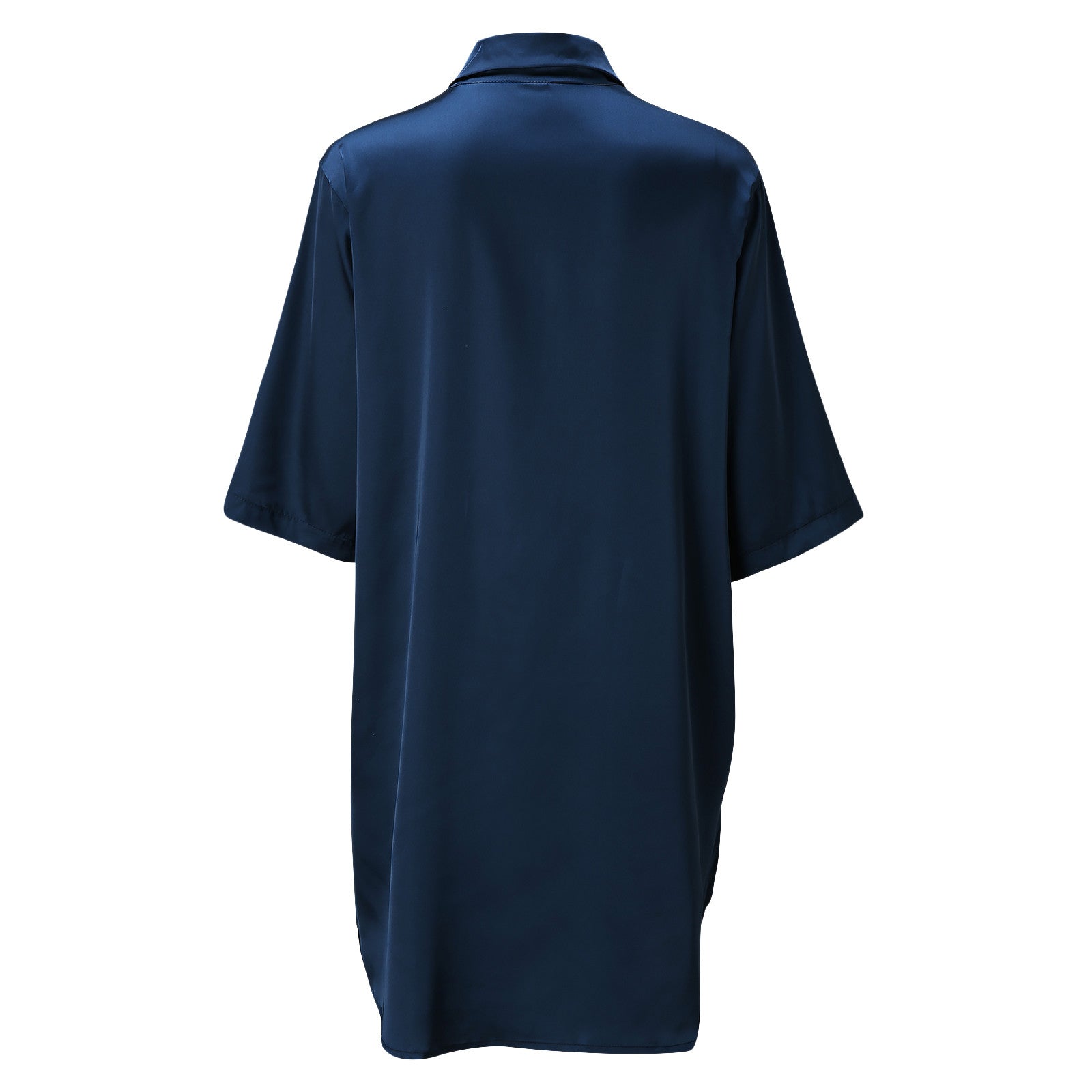 Plus Size Sexy Satin Sleepwear Women Ladies Night Dress Lingerie Nighties V-neck Button Sleep Tops Shirts Loose Nightgown Pijama