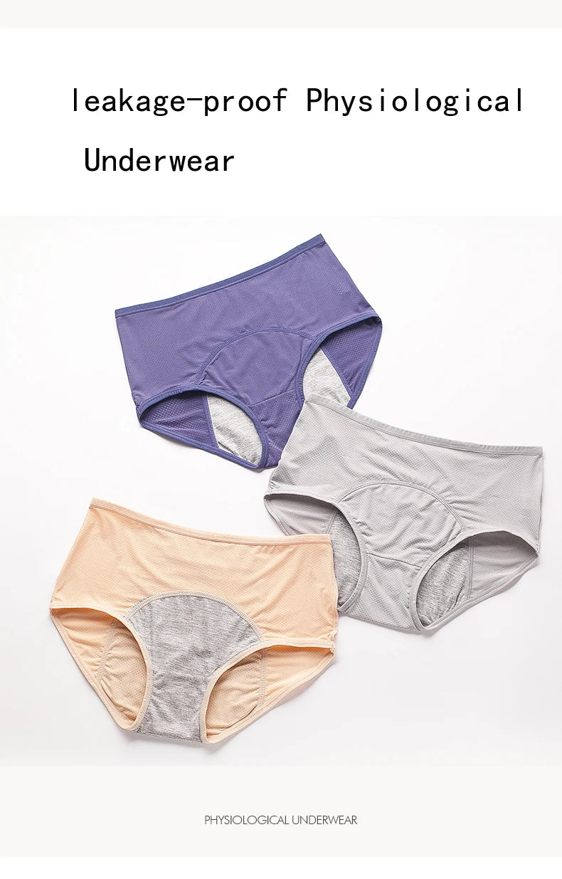 Leak Proof Menstrual Panties Underwear Period Physiological Pants Women Waterproof Briefs Plus Size  L-8XL Female Lingerie