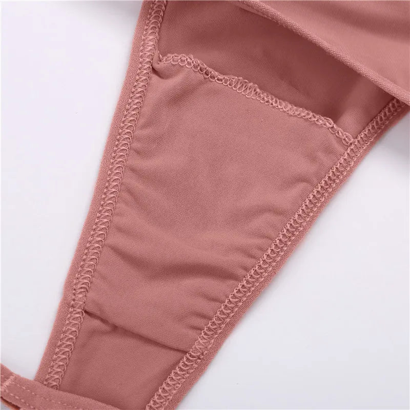 FINETOO 3-Pack Low-Rise T-Back Thong Set – Women’s Sexy Bikini Panties (M–XL)