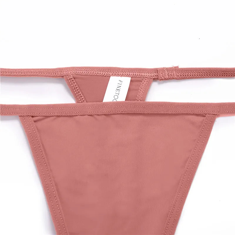 FINETOO 3-Pack Low-Rise T-Back Thong Set – Women’s Sexy Bikini Panties (M–XL)
