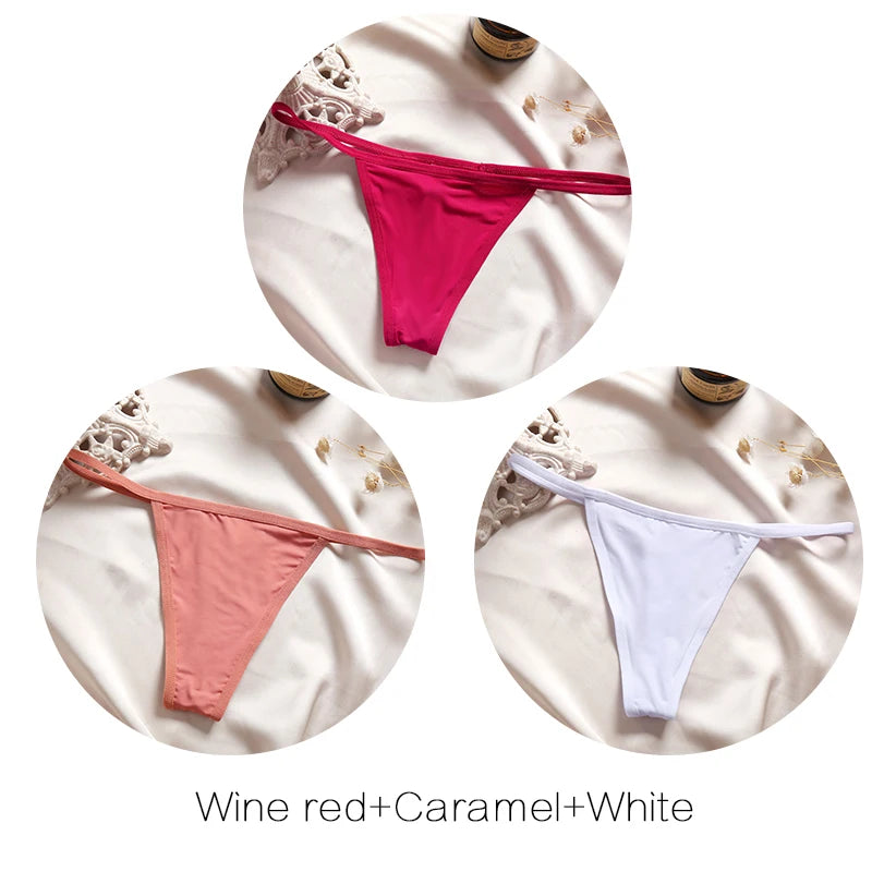 FINETOO 3-Pack Low-Rise T-Back Thong Set – Women’s Sexy Bikini Panties (M–XL)