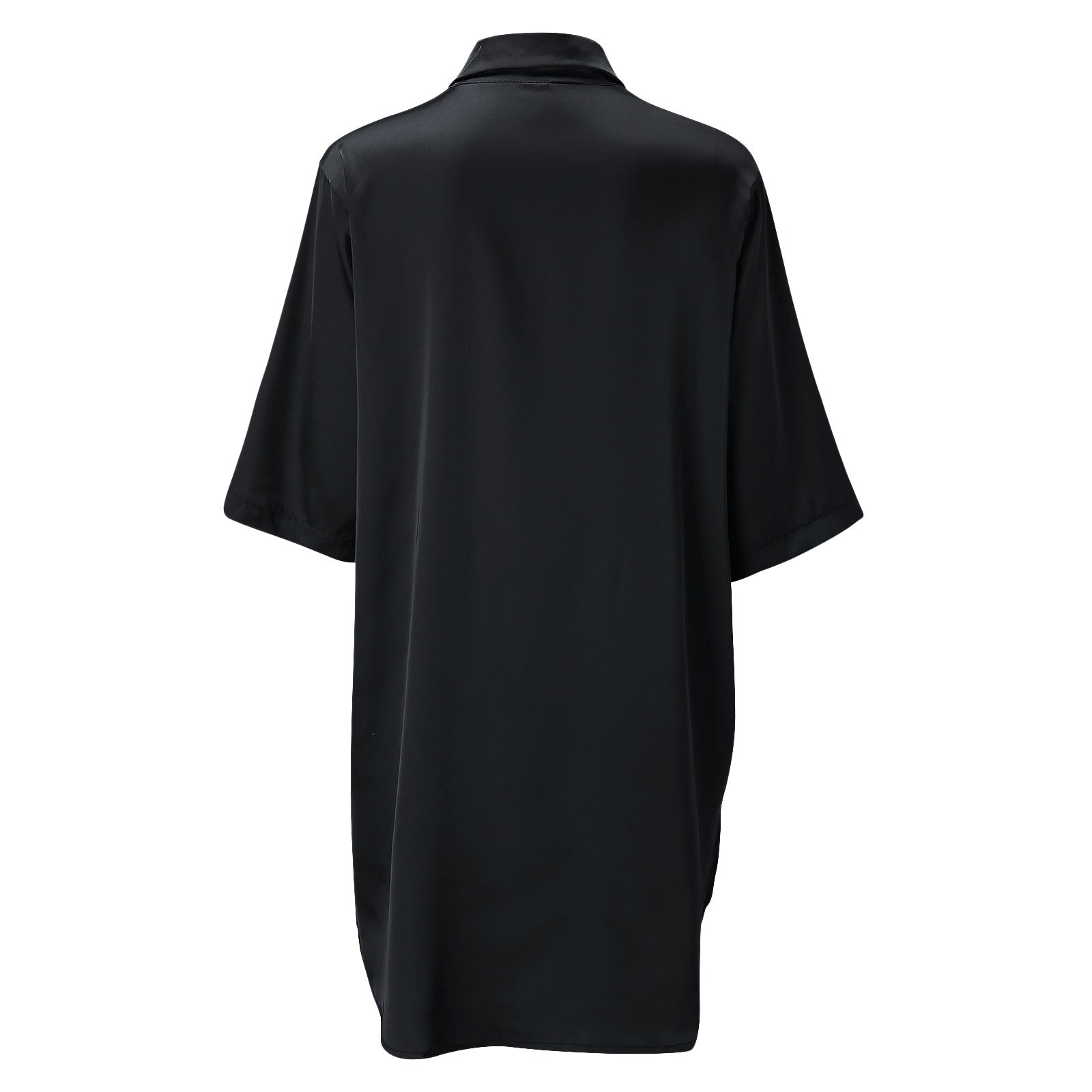 Plus Size Sexy Satin Sleepwear Women Ladies Night Dress Lingerie Nighties V-neck Button Sleep Tops Shirts Loose Nightgown Pijama