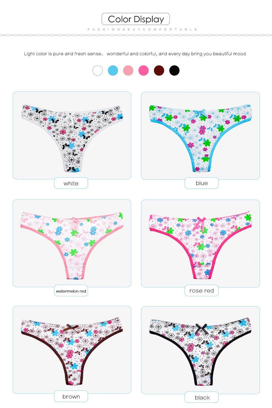 Sexy G-String Cotton Panties for Women Thong T Back Female Underwear Lingerie Briefs Bikini Low Waist Transparent 5 Pcs/set