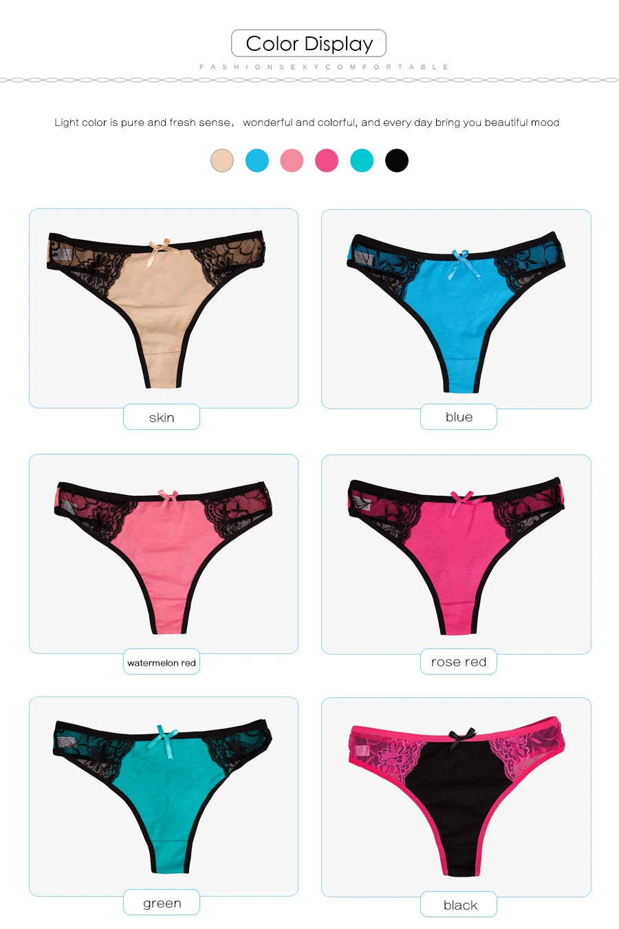 Sexy G-String Cotton Panties for Women Thong T Back Female Underwear Lingerie Briefs Bikini Low Waist Transparent 5 Pcs/set