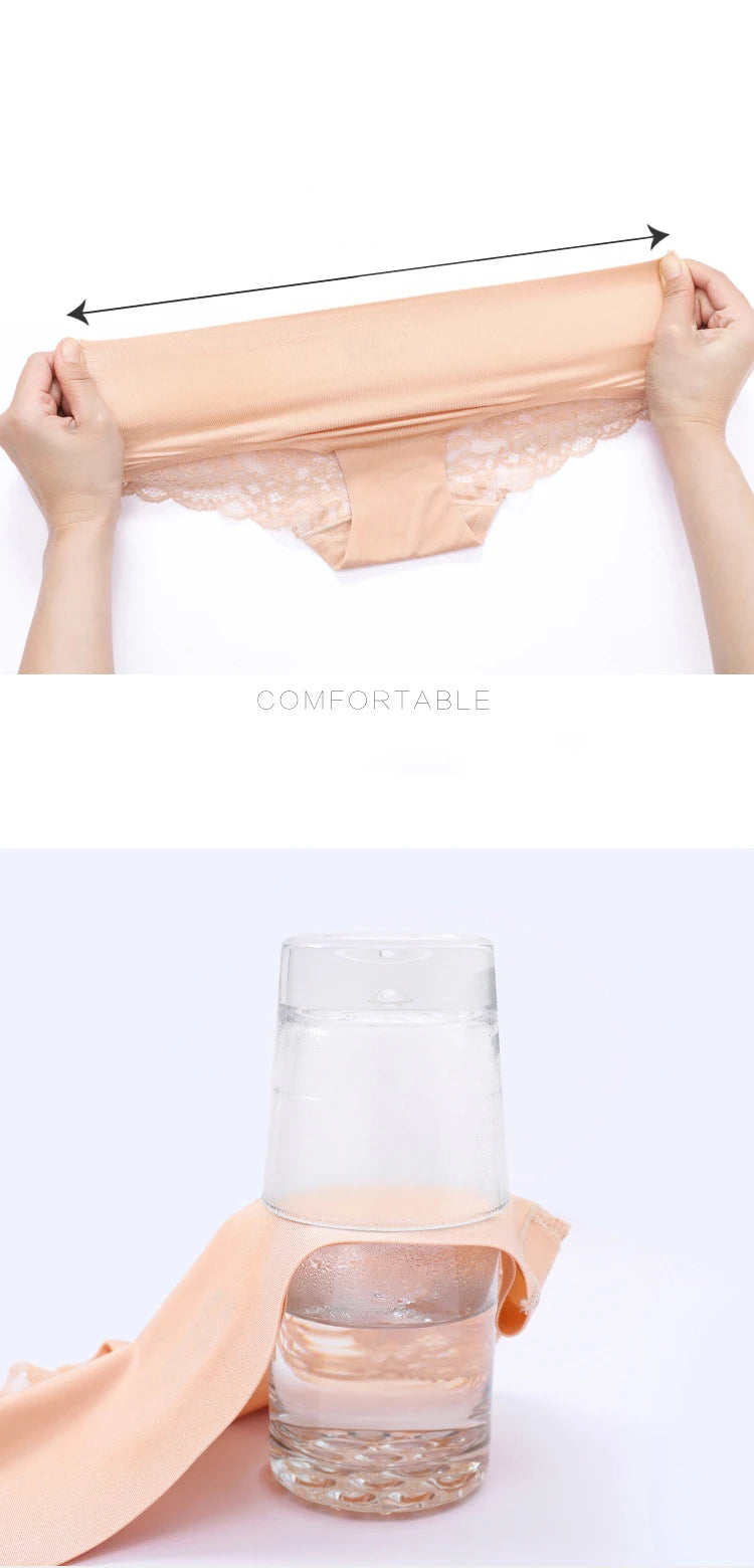 TEXIWAS 4pcs/lot Lace Panties Women Seamless Ladies Underwear Lace Briefs Sexy Panties for Women Comfort Lingerie Plus Size
