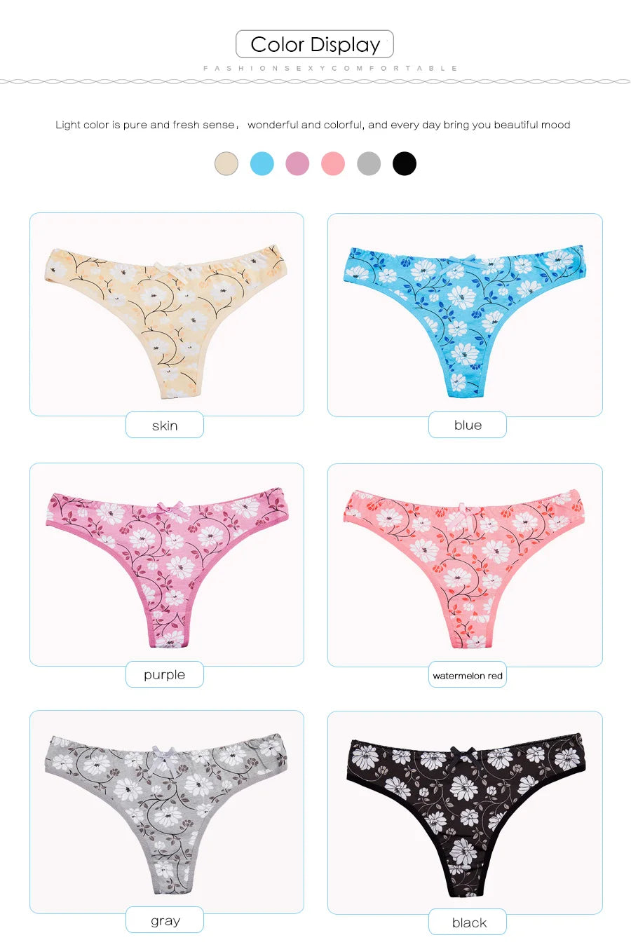Sexy G-String Cotton Panties for Women Thong T Back Female Underwear Lingerie Briefs Bikini Low Waist Transparent 5 Pcs/set
