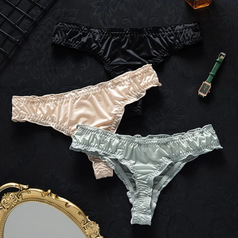 Women’s Ice Silk Summer Thin Seamless Thong – Breathable Invisible Briefs
