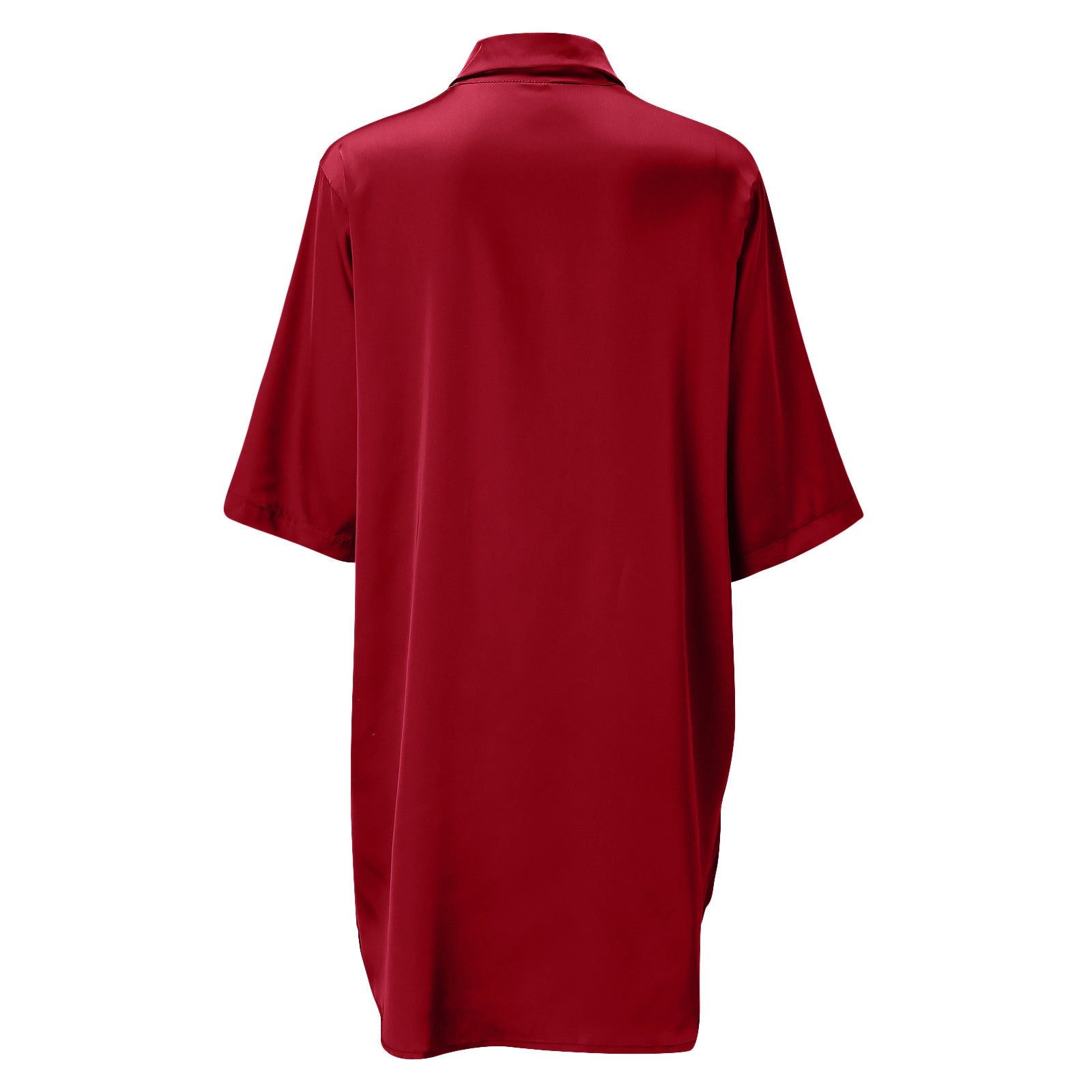 Plus Size Sexy Satin Sleepwear Women Ladies Night Dress Lingerie Nighties V-neck Button Sleep Tops Shirts Loose Nightgown Pijama