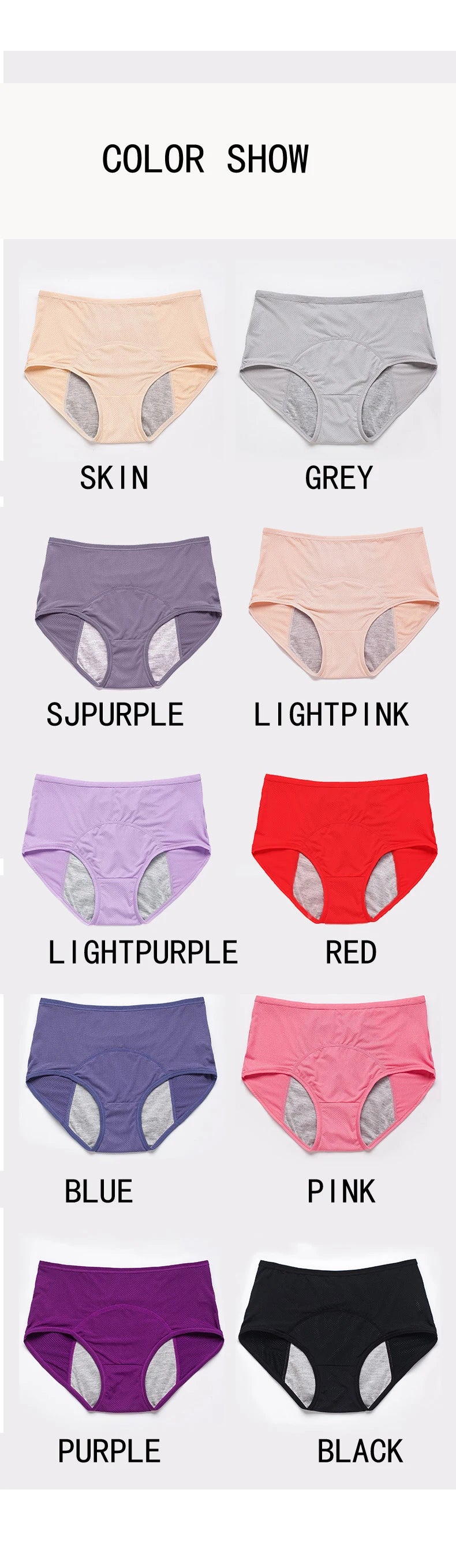 Leak Proof Menstrual Panties Underwear Period Physiological Pants Women Waterproof Briefs Plus Size  L-8XL Female Lingerie