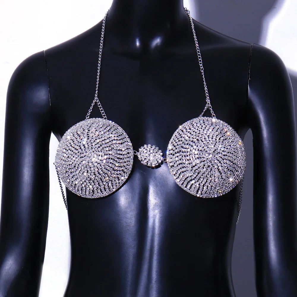 Stonefans Sexy Rhinestone Body Chain Bra Harness Lingerie for Women Festival Accessories Crystal Bikini Bra Underwear Jewelry
