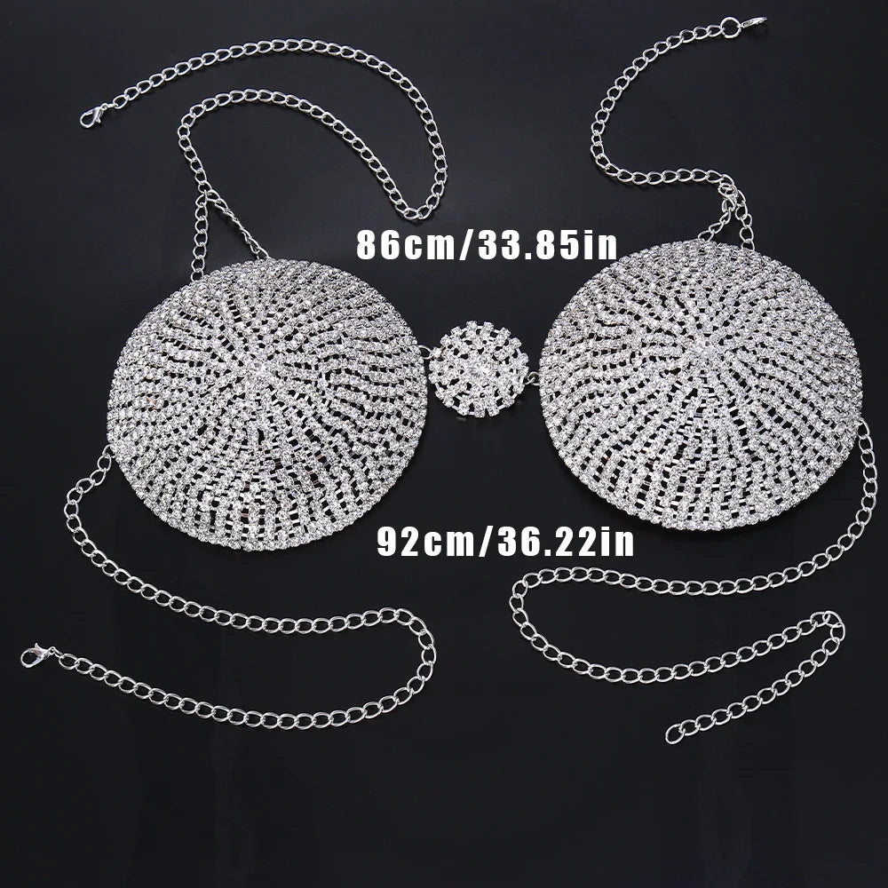 Stonefans Sexy Rhinestone Body Chain Bra Harness Lingerie for Women Festival Accessories Crystal Bikini Bra Underwear Jewelry