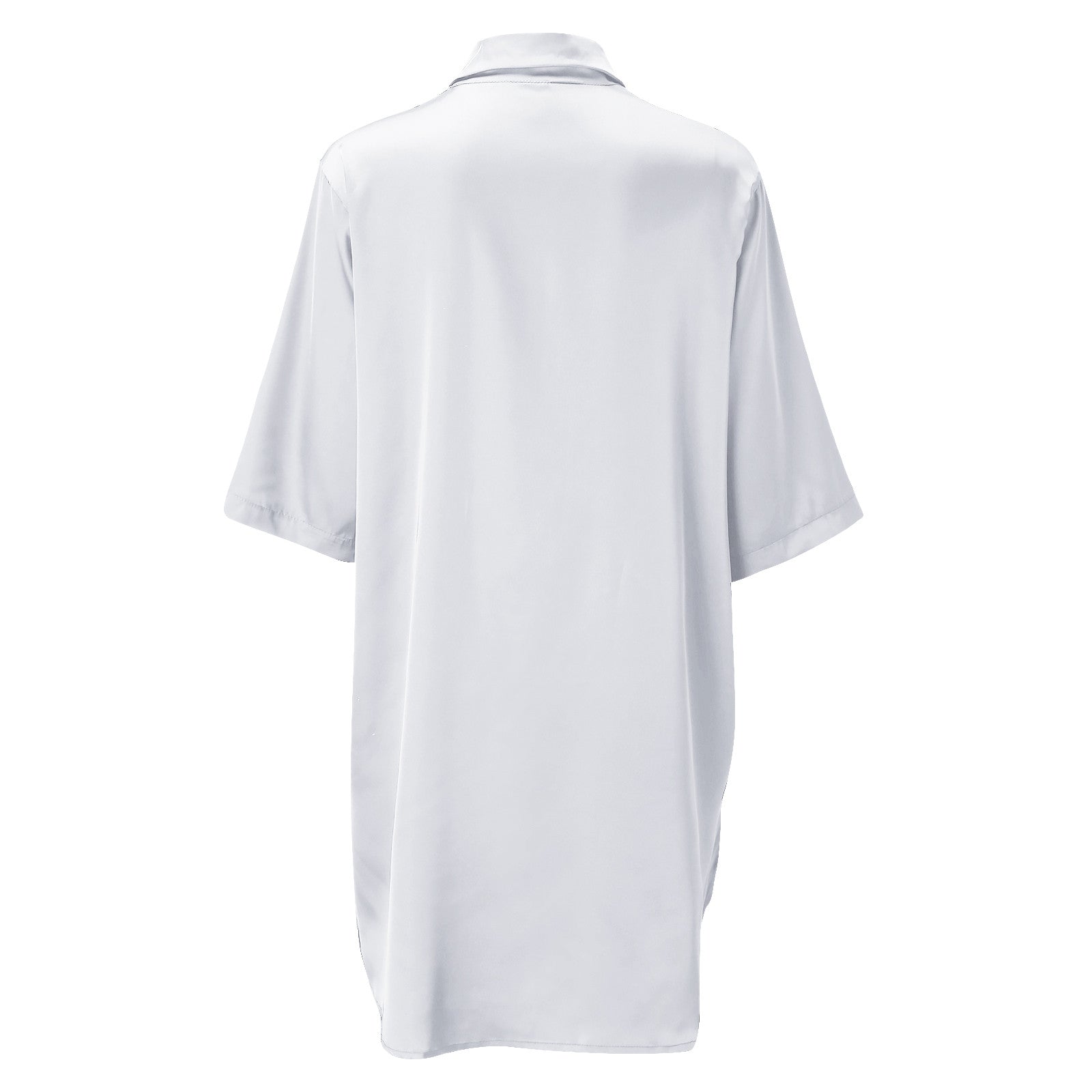 Plus Size Sexy Satin Sleepwear Women Ladies Night Dress Lingerie Nighties V-neck Button Sleep Tops Shirts Loose Nightgown Pijama
