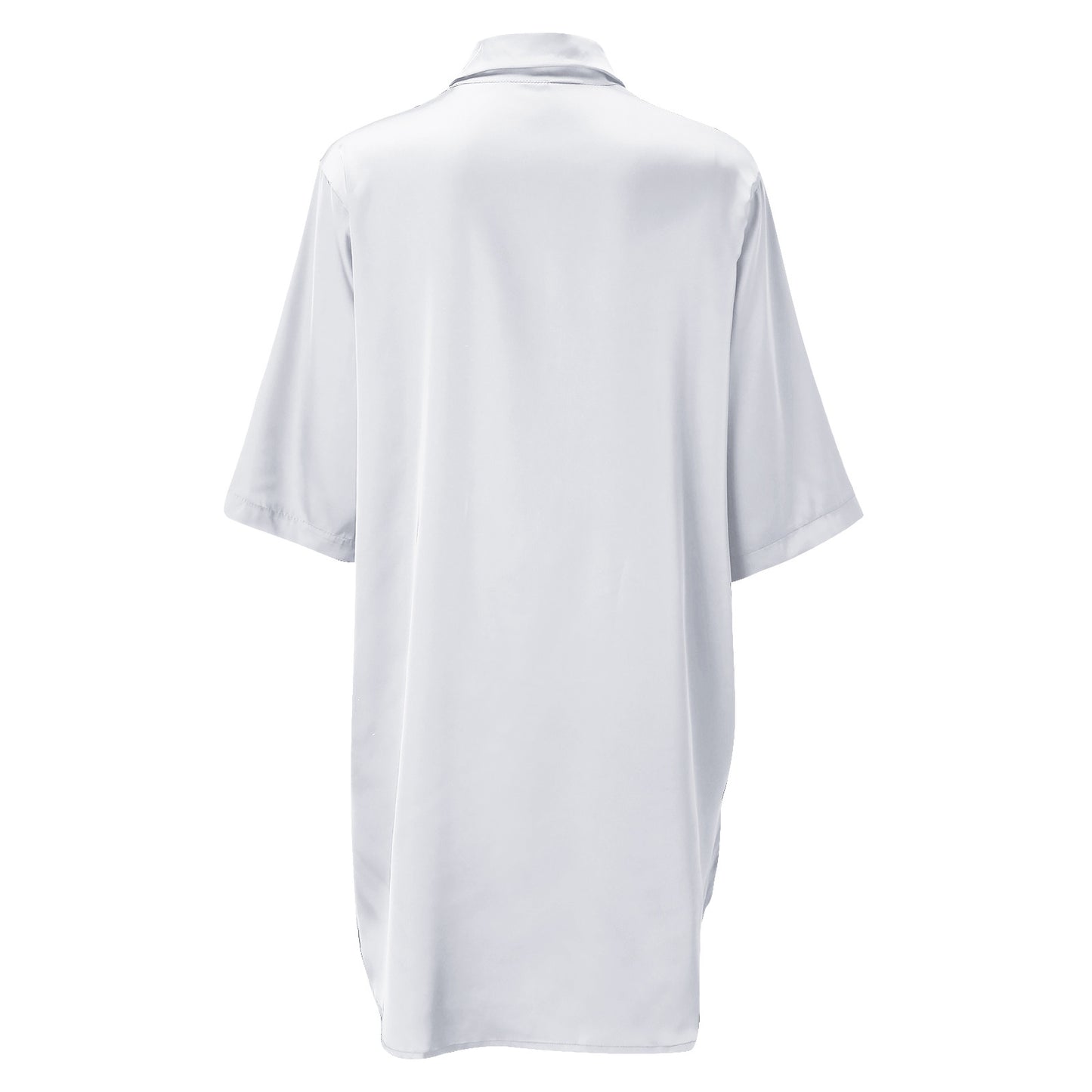 Plus Size Sexy Satin Sleepwear Women Ladies Night Dress Lingerie Nighties V-neck Button Sleep Tops Shirts Loose Nightgown Pijama