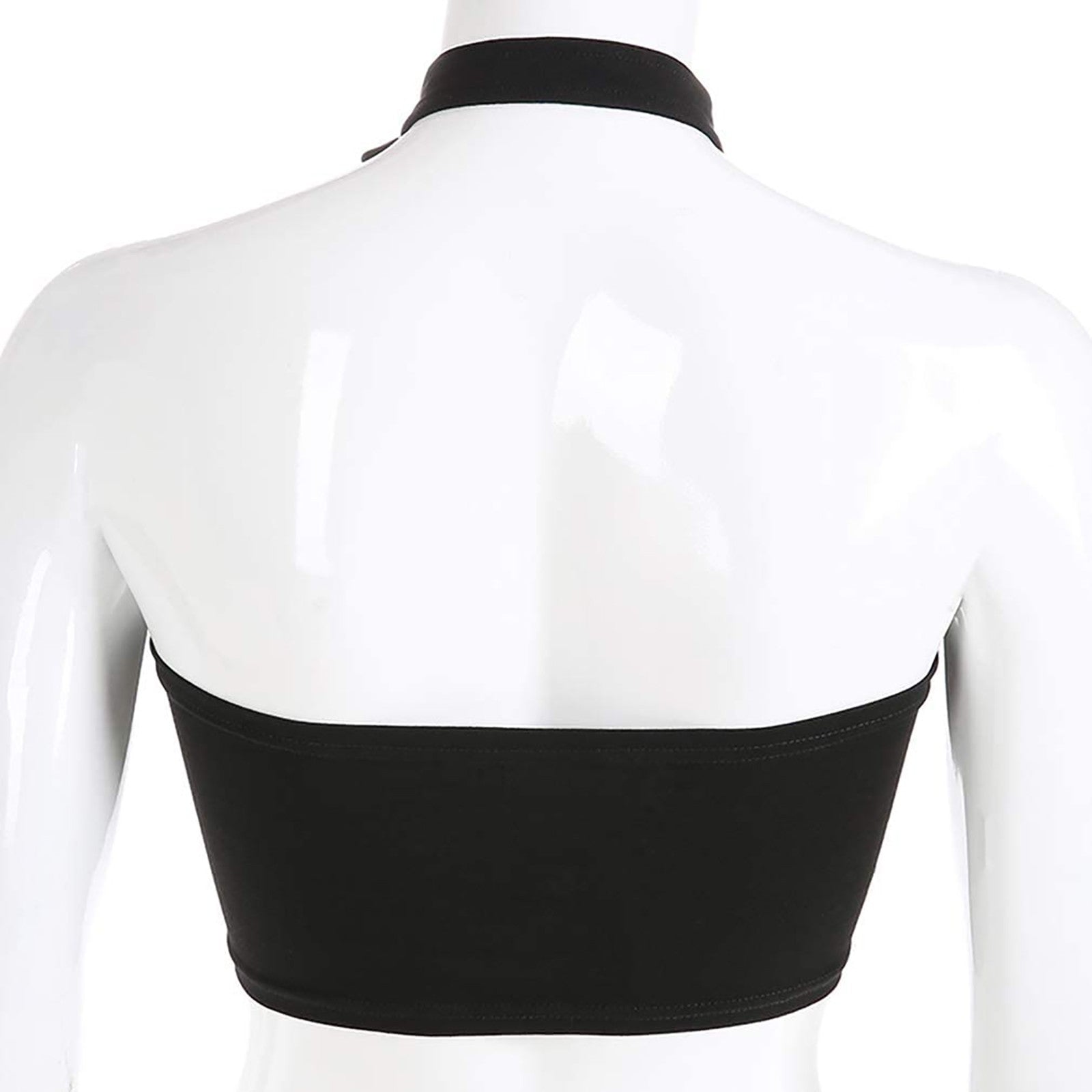 Sexy Punk Style Choker Halter Top Women Sexy Fashion Slim Cami Backless Choker Buckle Cropped Top Summer Crop Bandeau Tank Tops