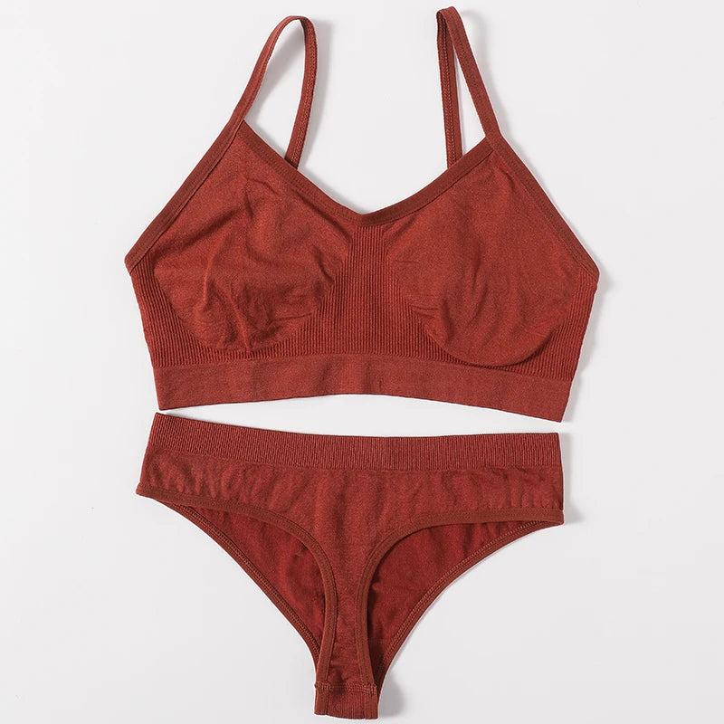 Seamless Ribbed Wireless Bralette Tank – Unlined Stretch Crop Top