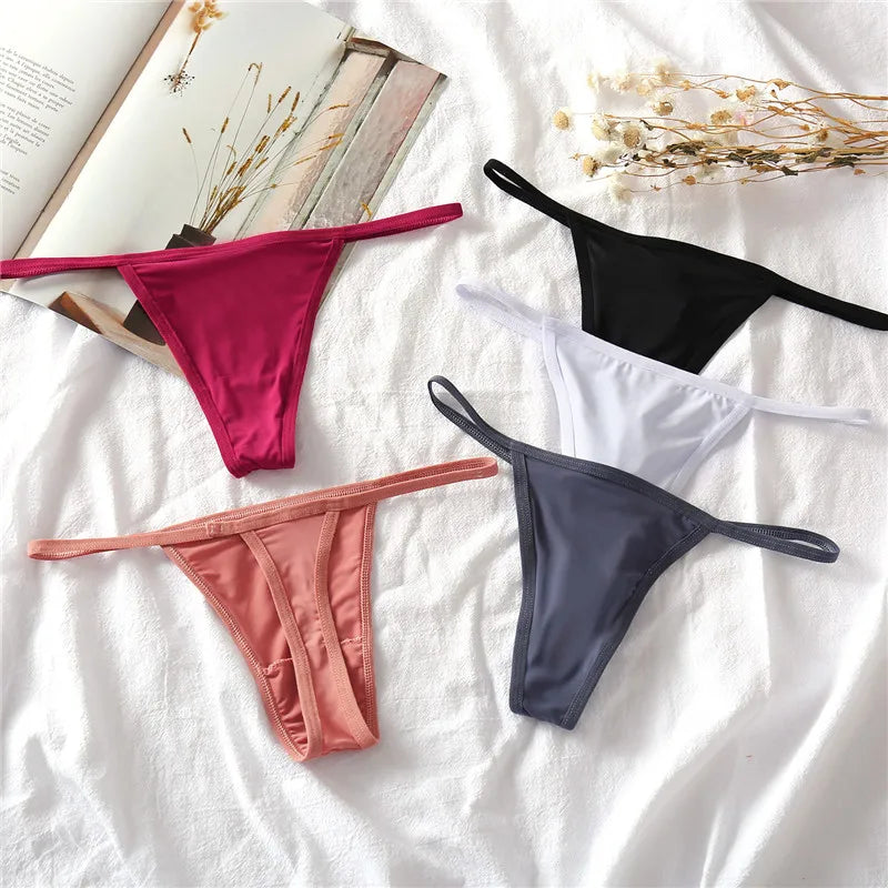 FINETOO 3-Pack Low-Rise T-Back Thong Set – Women’s Sexy Bikini Panties (M–XL)