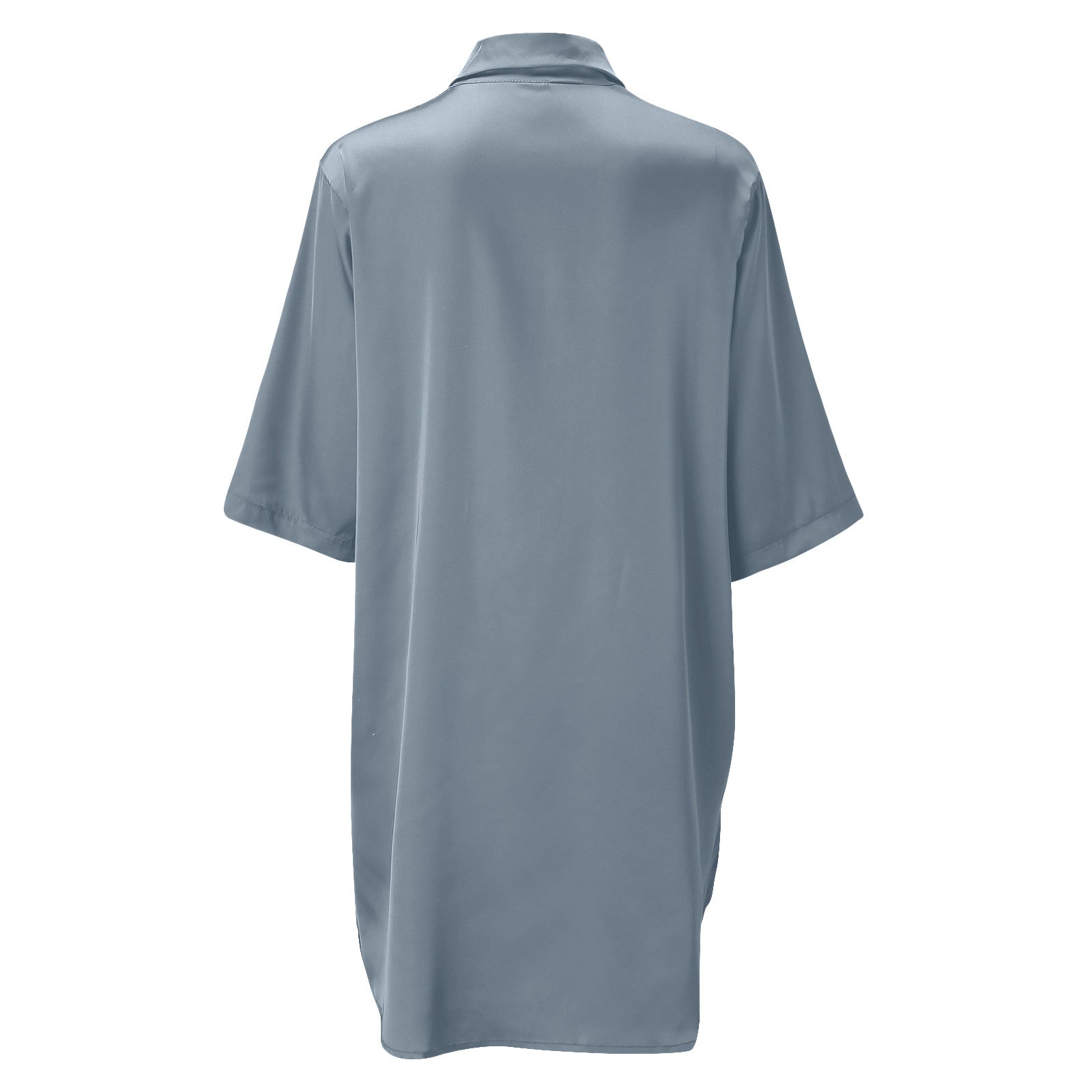 Plus Size Sexy Satin Sleepwear Women Ladies Night Dress Lingerie Nighties V-neck Button Sleep Tops Shirts Loose Nightgown Pijama