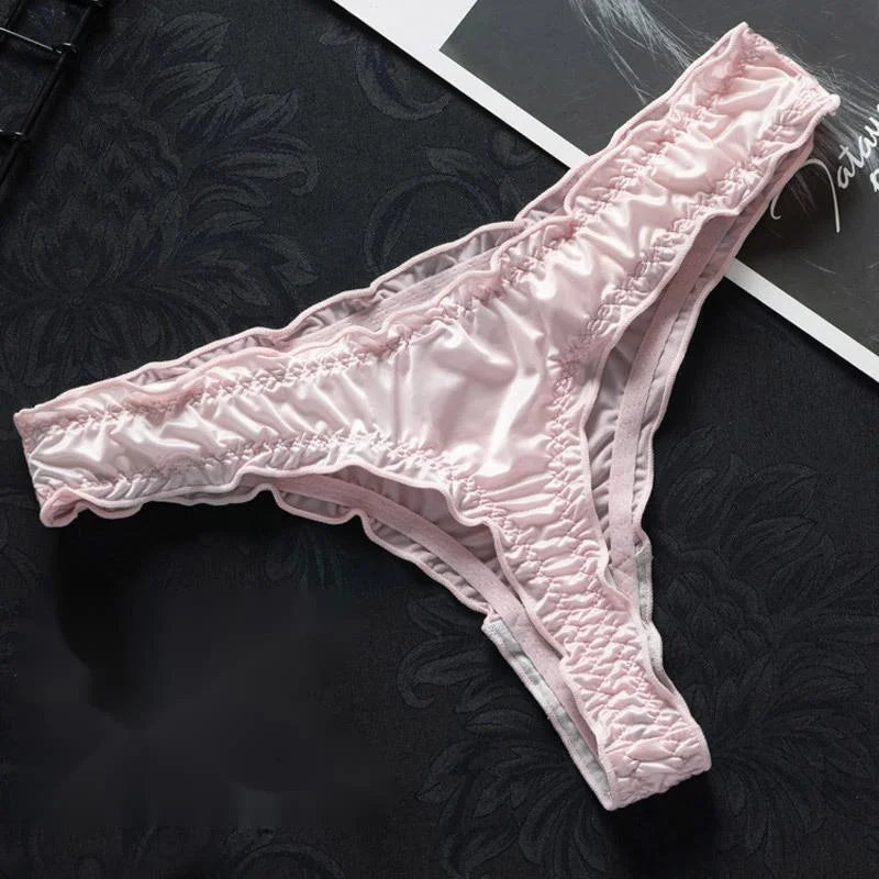 Women’s Ice Silk Summer Thin Seamless Thong – Breathable Invisible Briefs