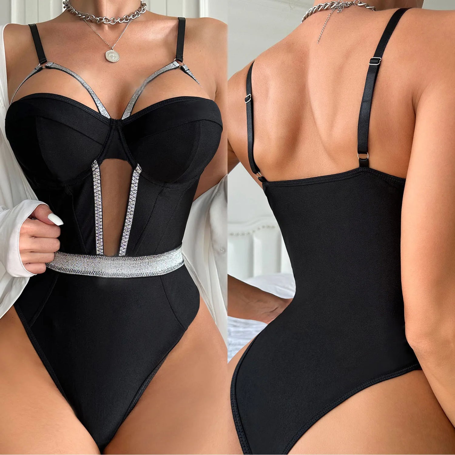 Sexy Adult Female Erotic Lingerie Women Sexy Camisole Underwear Stitching Hollow Underwear Sexy Bielizna Etoryczna Damskie