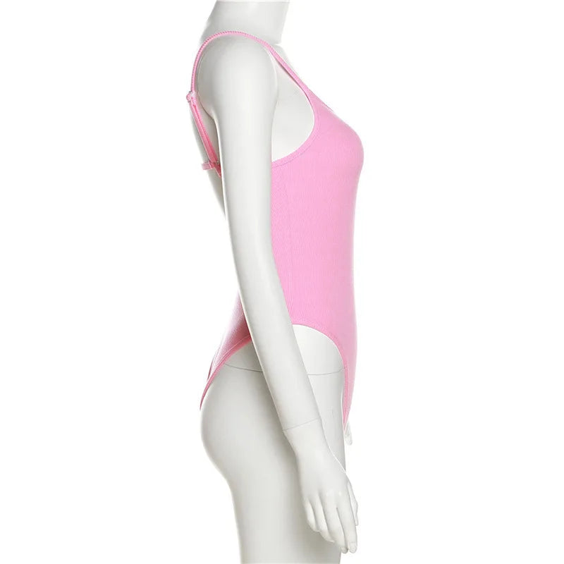 Women’s Solid Backless Corset-Style Sleeveless Bodysuit – Slim Summer One-Piece Lingerie
