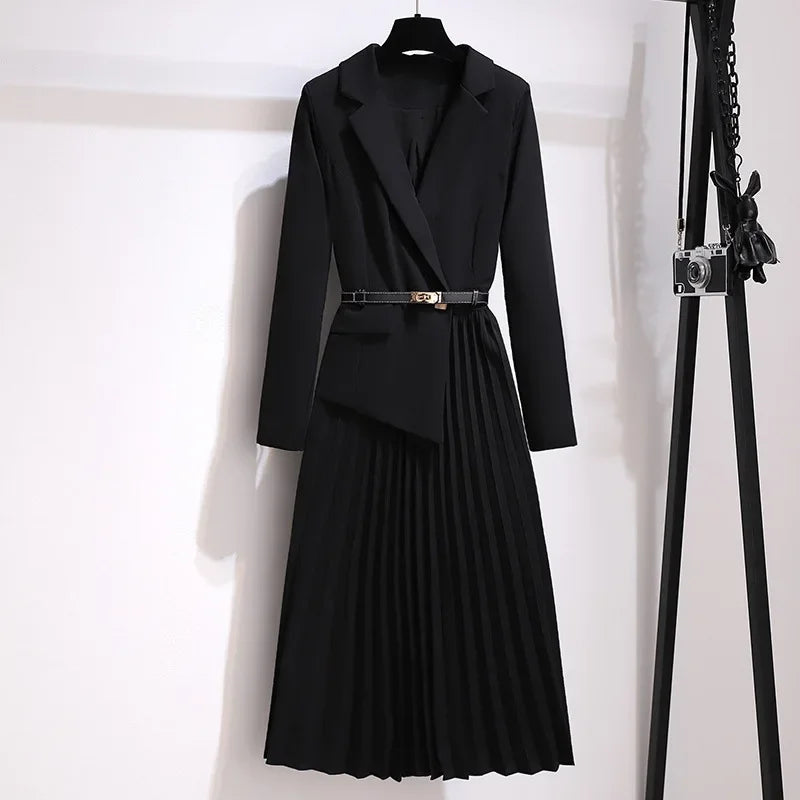 Elegant Slimming Long Sleeve Dress For Women 2024 Autumn New Style French Suit Style Warm Soft System Clothing