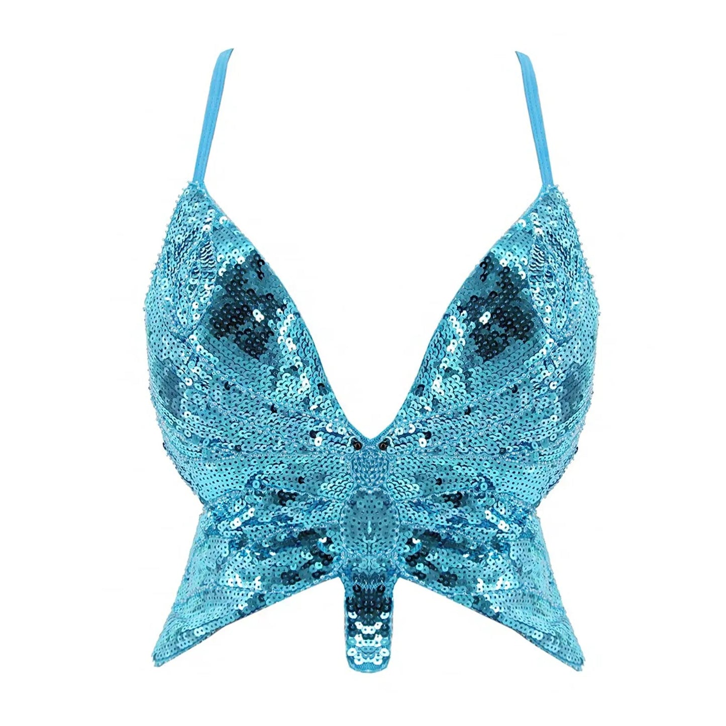 Sparkly Sequin Backless Bandage Crop Top – Sexy Sleeveless Dance & Carnival Vest for Women