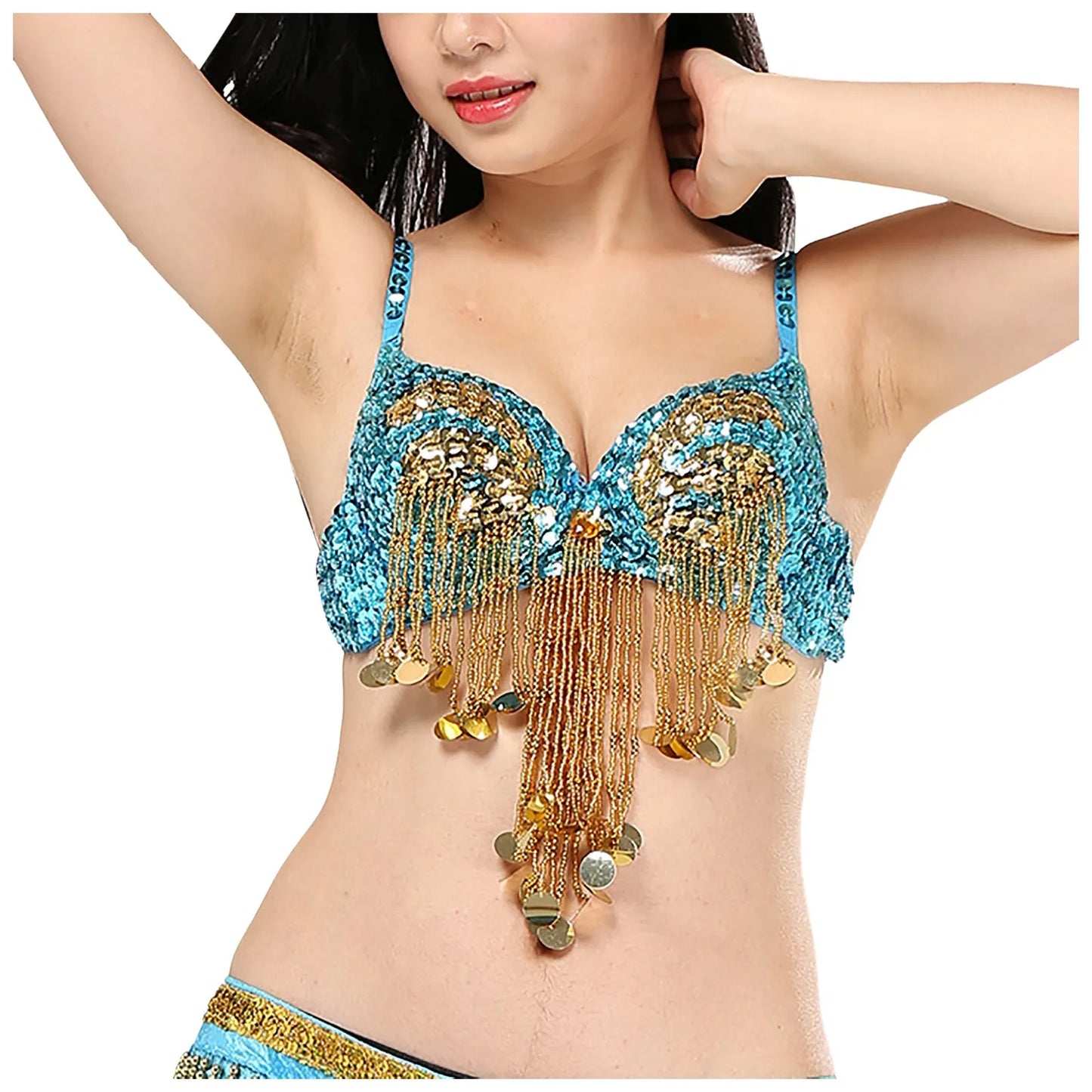 Women Push Up Bra Womens Tassel Glitter Bra Top Boho Festival Party Club Rave Tank Tops Ladies Carnival Belly Dance Bra Brasier
