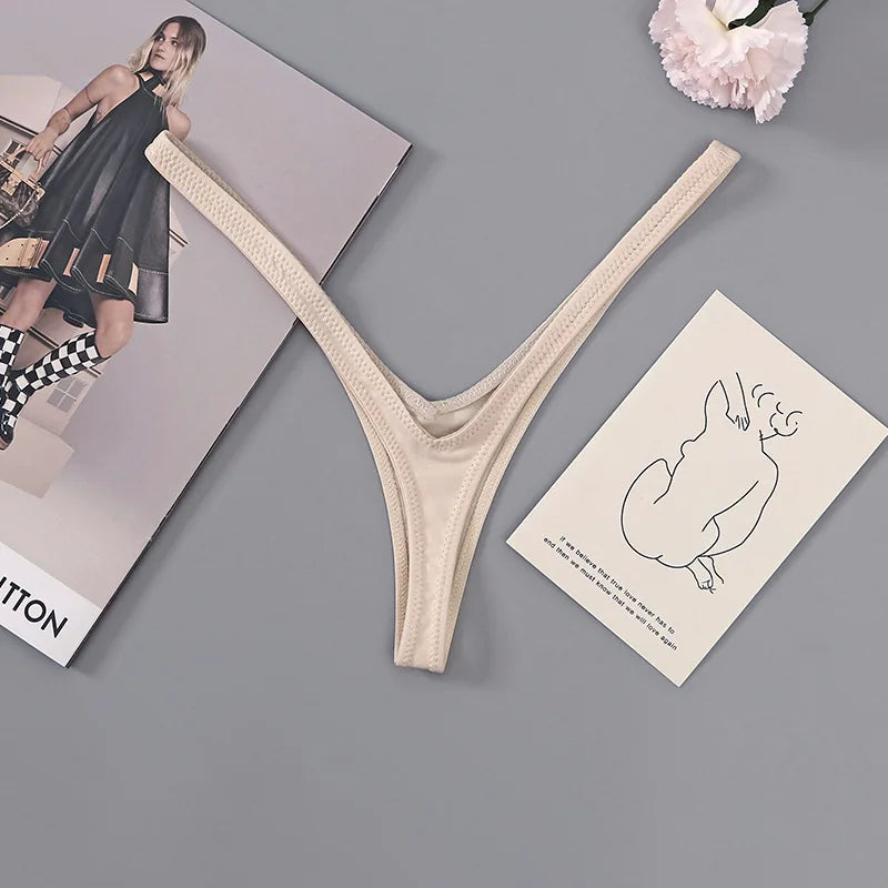 Women New Style Women Secret Clothes Deep V Thong Breathable Sexy Low Waist Brazilian Underwear Soft Thin Straps Women's Panties